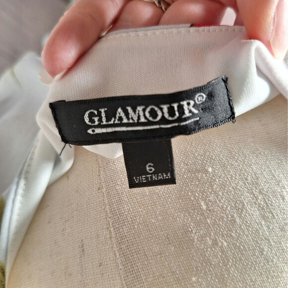 NWT $100 Glamour Floral A-Line Stretchy Dress, 6, Blue, Pink, Green, Gold - Picture 6 of 8